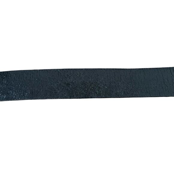 BRAVE BELTWORKS Black Leather Belt Silver Pebbled Rectangle Square Buckle 28 main image 7